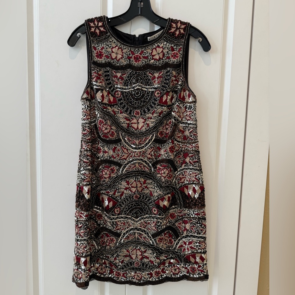Alice and Olivia completely beaded short dress